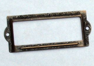 25 Label/Card Holder Antique Brass 3 1/2x1 1/2 w/screws