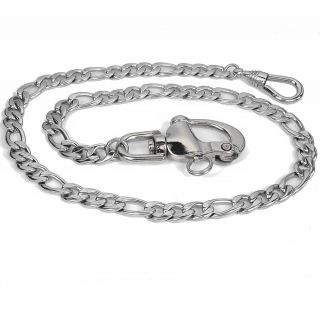     HEAVY FIGARO LINK   RING PULL CLIP   WALLET CHAIN   DOUBLE CLASP