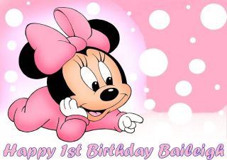 Baby Minnie Mouse Frosting Sheet Edible Cake Topper
