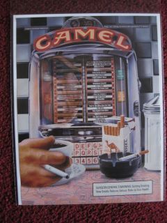 1991 Print Ad Camel Cigarettes ~ Tabletop Jukebox in the Coffee Shop 