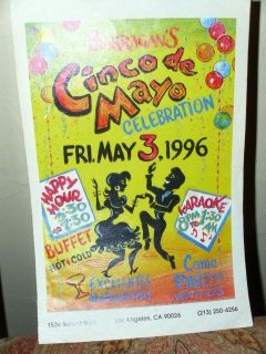 1996 Cinco de Mayo Flyer Barragans Restaurant Los Angeles Ca Fun 