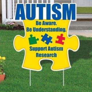 Autism Awareness Puzzle Piece Yard Sign, 21 x 21.5 w/2 EZ stakes