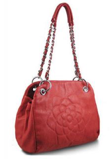 New Womens Pomegranate Super soft leather like chain strap bag 
