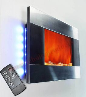   Wall Mounted Electric Fireplace Heater Backlight With Pebbles S 510DPB