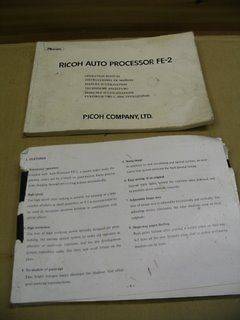 Ricoh Auto Processor FE 2 & Printer S 3 Manuals