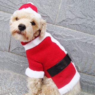 New Red Puppy Dog Clothes Clothing Casual Party Christmas apparel 