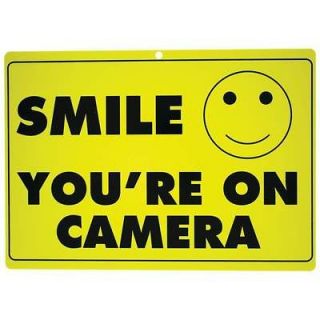 Smile You Are On Camera Durable Propylene Sign   Measures 12X8 1/2