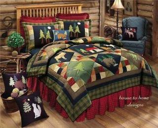 TIMBERLINE LODGE MOOSE BEAR CABIN QUILT FULL QUEEN KING