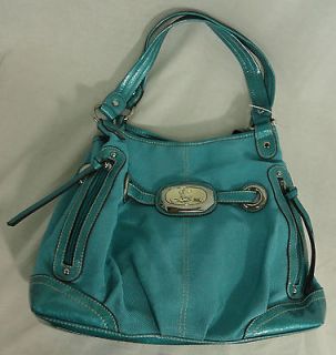 Kathy Van Zeeland Belted Shopper with Cosmetic Case Turquoise