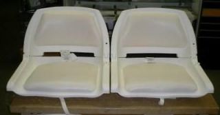 WISE/ACTION PLASTIC FOLD DOWN PADDED BOAT SEAT WHITE, SET OF 2 5447204