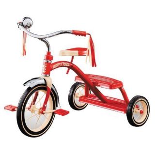RETRO STYLE Radio Flyer Classic W Red HANDLE Dual Deck Tricycle 