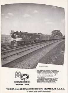 1955 National Lock Washer Ad New York Central Railroad
