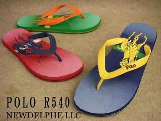NWT Polo Ralph Lauren Mens Big Pony Sandals Flip Flops 11 RED NAVY