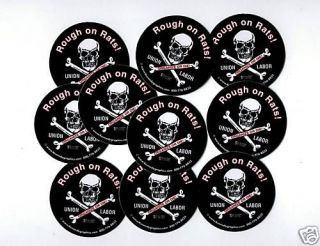 Newly listed TEN (10) ROUGH ON RATS UNION HARD HAT STICKERS UA UBC