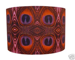 Extra Large Red Peacock Feather Print Lampshade 16