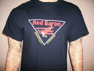 RED BARON ENERGY DRINK T SHIRT Do Stupid Things Faster FREE USA SHIP 