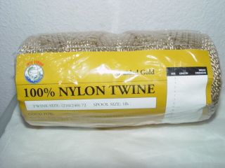 100% Nylon Commercial Seine Twine Braided Gold NEW SIZE 72 lb 195