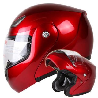 BLUETOOTH READY METALLIC WINE RED MODULAR MOTORCYCLE HELMET DOT Size S 