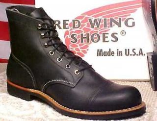 RED WING MEN SIZE 8 D BLACK IRON RANGER MADE IN USA NEW BOOTS 8114