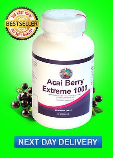 Acai Berry Extreme 1000 Pure Detox Fat Burner Dietary Supplement 