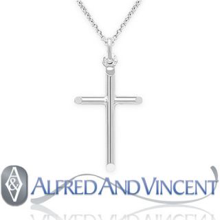   Pendant Christian Crucifix Chain Necklace Sterling Silver 29mmx17mm
