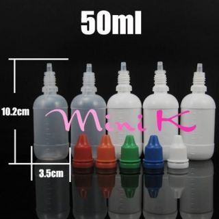   Empty Plastic Dropper Bottles Eye Liquid Screw Cap Secure Lids 50ml