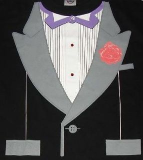 Tuxedo Tux T Shirt   Real Rhinestone Buttons  Bachelor Party Wedding 