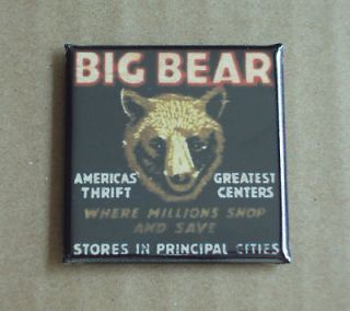 Big Brown Bear FRIDGE MAGNET thrift store matchbook sign vintage style