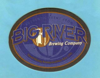 BIG RIVER BREWING COMPANY COASTER * Award winning Brewing excellence 