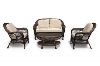 Luxury Outdoor Wicker Patio Furniture Set New 4 Pcs Sofa Set by Luxus 