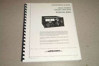 Ameritron AL 80A Amplifier Manual   Ring Bound ~~