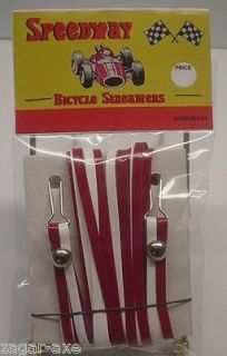 NEW Speedway Bicycle Streamers Dark Red & White for Schwinn and Others