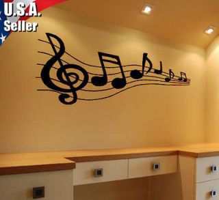 Wall Art Decor Removable Vinyl Decal Sticker Musical Music Music Notes 