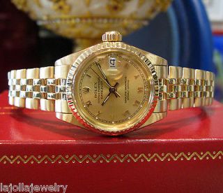 LADIES VINTAGE ROLEX OYSTER PERPETUAL DATEJUST PRESIDENT SOLID 18K 
