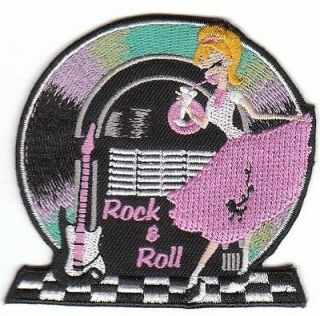 Rock and Roll Jukebox dancer Embroidered cloth patch. Sew or Iron on
