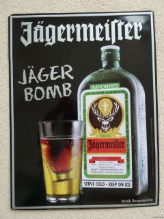 Jagermeister Metal Wall Sign For Game Room Man Cave or Other Room
