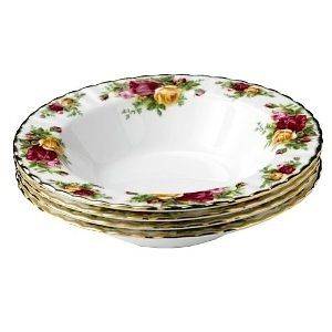   Albert Old Country Roses Set of 4 Rim Rimmed Soup Bowls Brand New
