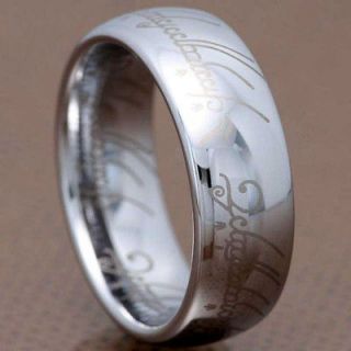   The Elvish Rings Tungsten Carbide Ring Silver Mens Jewelry Size 12