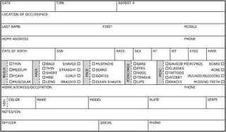 Police 3 x 5 Field Interview Cards