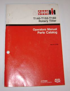 Case IH T140 T152 T160 Rotary Tiller Operators Manual