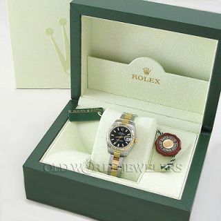 Rolex Lady Datejust 179173 18K/Stainless Steel Black Dial w Box