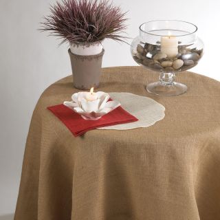   Burlap Natural Linen Tablecloth   90 108 120 132 Round   New