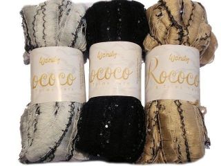 WENDY ROCOCO SCARF YARN WITH SEQUINS SPARKLE + PATTERN 100g UK p&p 