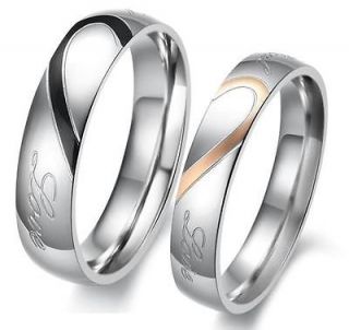 Wedding Ring Set Lover Titanium Ring Engagement Bands Matching 