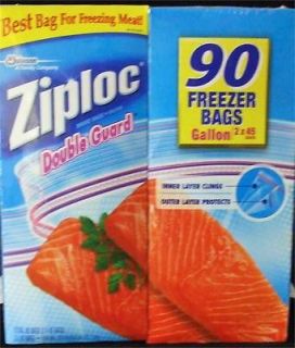 Ziploc DOUBLE GUARD Gallon Freezer Bags   90 Freezer Bags