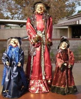 Witch Doll In Red Dress Halloween Decoration, (About 40 inches Tall)