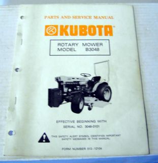 Kubota B3048 Rotary Mower Deck Service ~ Parts Manual