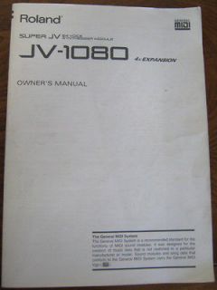 Roland JV 1080 Synth Original Owners Manual   Not a Copy 160 Pages