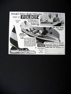 Folbot 10 & 16 ft Boats sailboat row boat 1967 print Ad