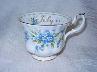 Royal Albert Bone China Tea Cup July Forget Me Not Flower of the Month 